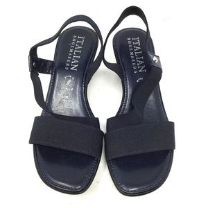 Italian Shoe Makers Women Heels Sz7M Black Leather